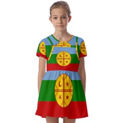 Kids  Short Sleeve Pinafore Style Dress 