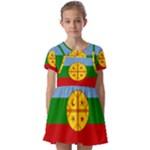 Flag Of The Mapuches Kids  Short Sleeve Pinafore Style Dress