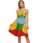 Flag Of The Mapuches Sleeveless Tie Front Chiffon Dress