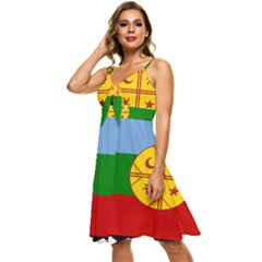 Sleeveless Tie Front Chiffon Dress 