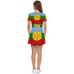 V-Neck High Waist Chiffon Mini Dress 