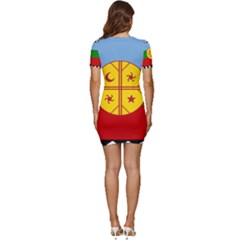 Low Cut Cap Sleeve Mini Dress 