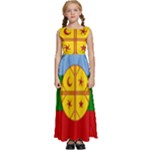Flag Of The Mapuches Kids  Satin Sleeveless Maxi Dress