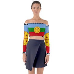 Long Sleeve Off Shoulder Crop Top 