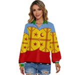 Flag Of The Mapuches Women s Long Sleeve Button Up Shirt