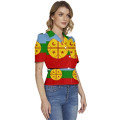 Puffed Short Sleeve Button Up Jacket 