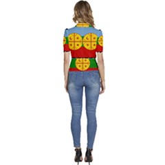 Puffed Short Sleeve Button Up Jacket 
