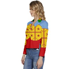 Women s Long Sleeve Revers Collar Cropped Jacket 