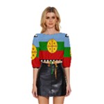 Flag Of The Mapuches Mid Sleeve Drawstring Hem Top