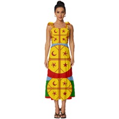 Tie-Strap Tiered Midi Chiffon Dress 