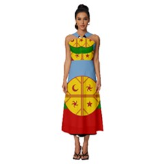 Sleeveless Cross Front Cocktail Midi Chiffon Dress 