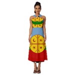 Flag Of The Mapuches Sleeveless Cross Front Cocktail Midi Chiffon Dress