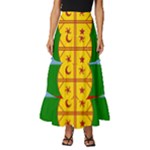 Flag Of The Mapuches Tiered Ruffle Maxi Skirt