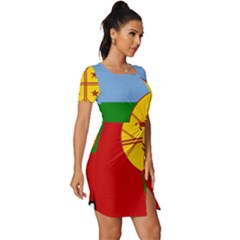 Fitted Knot Split End Bodycon Dress 