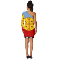 Long Sleeve One Shoulder Mini Dress 