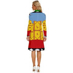 Long Sleeve Shirt Collar A-Line Dress 