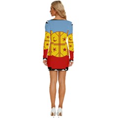 Long Sleeve Square Neck Bodycon Velvet Dress 