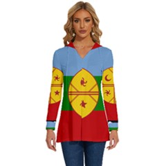 Long Sleeve Drawstring Hooded Top 
