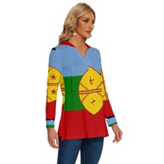 Long Sleeve Drawstring Hooded Top 