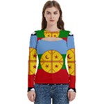 Flag Of The Mapuches Women s Cut Out Long Sleeve T-Shirt