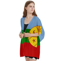 Open Front 3/4 Sleeve Batwing Chiffon Cardigan Kimono 