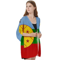 Open Front 3/4 Sleeve Batwing Chiffon Cardigan Kimono 