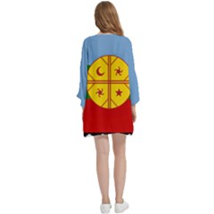 Open Front 3/4 Sleeve Batwing Chiffon Cardigan Kimono 