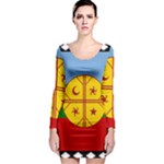 Flag Of The Mapuches Svg Long Sleeve Bodycon Dress