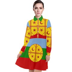 Long Sleeve Chiffon Shirt Dress 