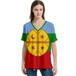 Flag Of The Mapuches Svg V-Neck Split Shoulder Casual T-Shirt