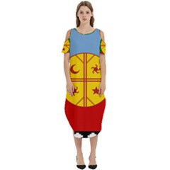 Cold Shoulder Loose Fit Dress With Pockets 