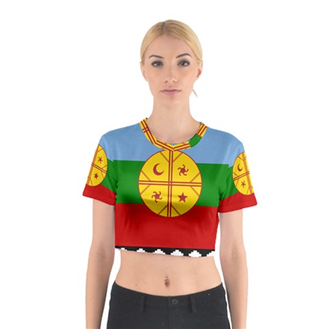 Flag Of The Mapuches Svg Cotton Crop Top from ArtsNow.com