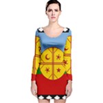 Flag Of The Mapuches Svg Long Sleeve Velvet Bodycon Dress