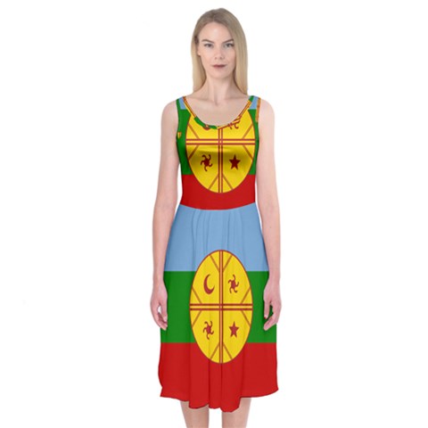 Flag Of The Mapuches Svg Midi Sleeveless Dress from ArtsNow.com