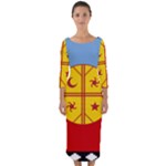 Flag Of The Mapuches Svg Quarter Sleeve Midi Bodycon Dress