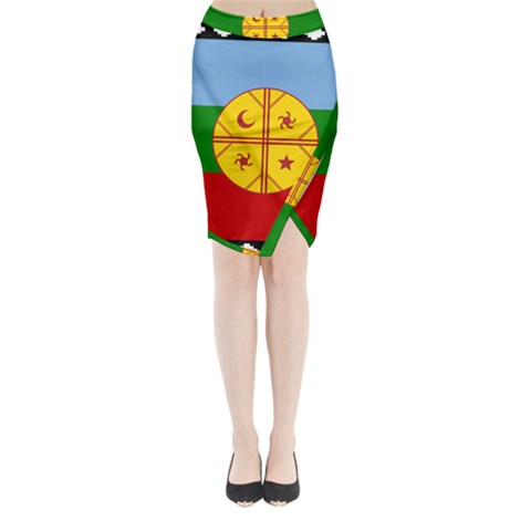 Flag Of The Mapuches Svg Midi Wrap Pencil Skirt from ArtsNow.com
