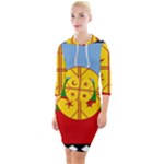 Flag Of The Mapuches Svg Quarter Sleeve Hood Bodycon Dress