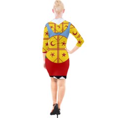 Quarter Sleeve Hood Bodycon Dress 
