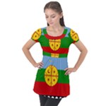 Flag Of The Mapuches Svg Puff Sleeve Tunic Top