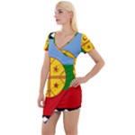 Flag Of The Mapuches Svg Short Sleeve Asymmetric Mini Dress