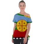 Flag Of The Mapuches Svg Off Shoulder Tie-Up T-Shirt
