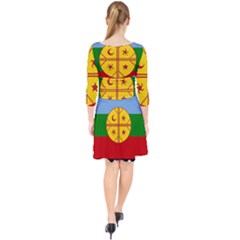 Quarter Sleeve Front Wrap Dress 