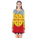 Flag Of The Mapuches Svg Long Sleeve V-neck Flare Dress