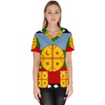 Flag Of The Mapuches Svg Women s V-Neck Scrub Top
