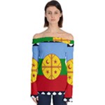 Flag Of The Mapuches Svg Off Shoulder Long Sleeve Top