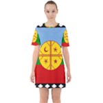 Flag Of The Mapuches Svg Sixties Short Sleeve Mini Dress