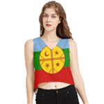 Flag Of The Mapuches Svg V-Neck Cropped Tank Top