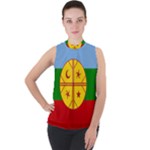 Flag Of The Mapuches Svg Mock Neck Chiffon Sleeveless Top