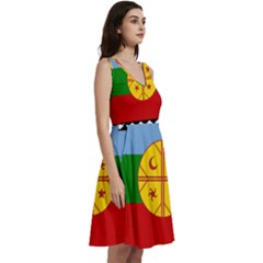 Sleeveless V-Neck Skater Dress with Pockets 
