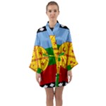 Flag Of The Mapuches Svg Long Sleeve Satin Kimono